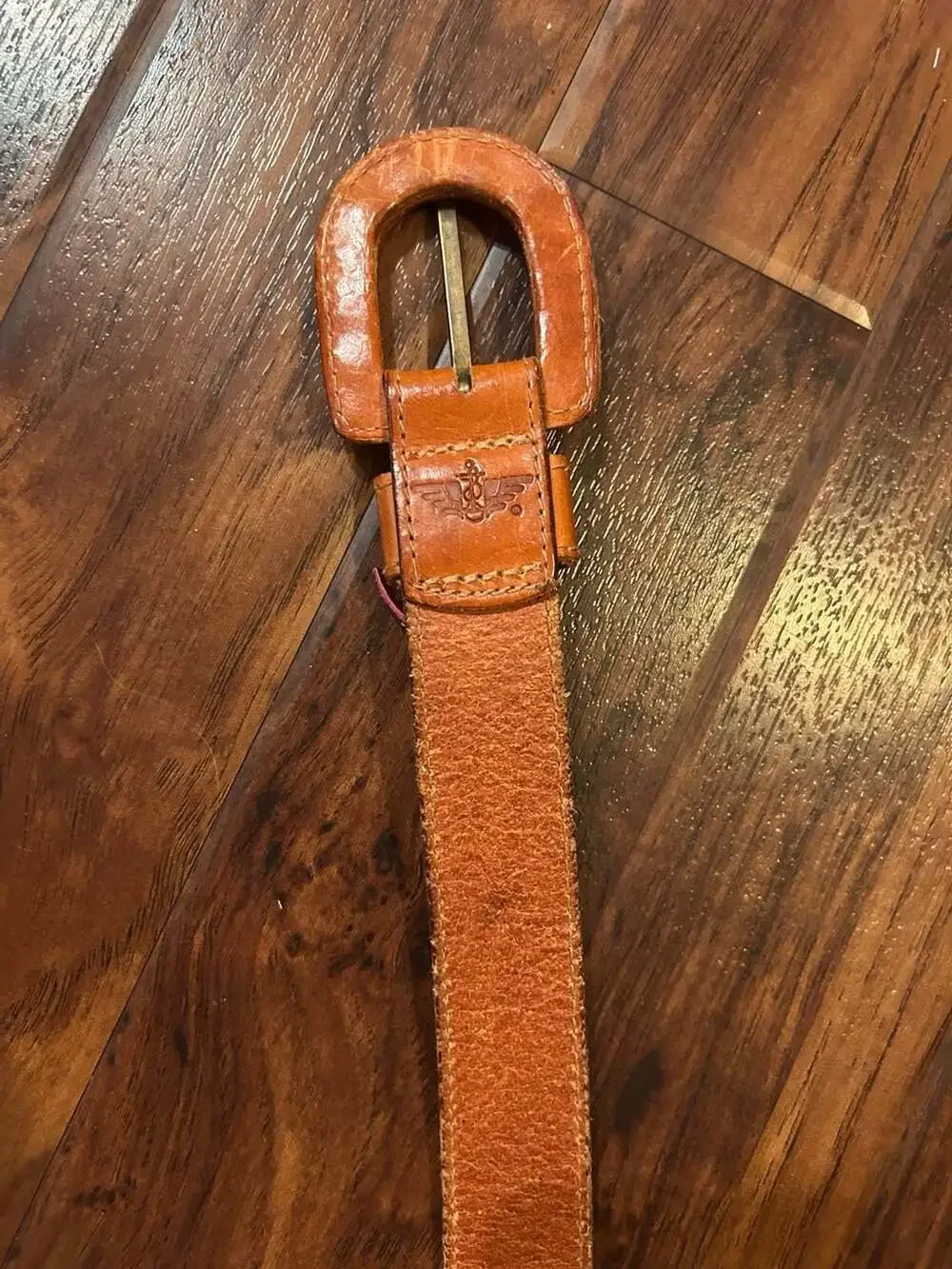 Vintage Dockers Brown Leather Belt Size L w/Leather Buckle and Colorful Tassels